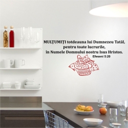Sticker mare perete, Multumiti totdeauna...